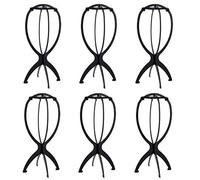 ENERRGECKO 1 Set 6 Pezzi Supporto per parrucca Portatile Durevole in Plastica Supporto per Parrucca Titolare Posticci Strumento Parrucca Stand Asciugacapelli Nero
