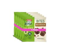 Enervit, Bites con Cioccolato al Latte, 5 Minipack da 24 Grammi, Porzioni Monodose, per Mantenere il Tono Muscolare, con Proteine della Soia e Fibre, 100% Vegetale, Senza Glutine e Olio di Palma