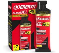 Enervit Carbo Gel C2:1PRO con Sodio, Gel Energetico per Sport Intenso, 40g Carboidrati, Zero Grassi, Gluten Free, Gusto Lime, Vitamina B1, Ideale per Atleti, 200mg Sodio, Confezione da 7