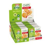 Enervit, Enerzona Chips Croccanti Gusto Pizza, 14 Bustine da 23g | Snack Leggero e Proteico, Ricco di Proteine e Fibre, 100% Vegetale, Senza Glutine, Ideale come Spuntino