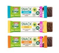 Enervit, EnerZona Protein Snack Variety Pack, Confezione con Barrette Assortite da 33gr, 5 Barrette Cocco, 5 Cookie, 5 Cioccolato Arancia