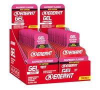 Enervit, Gel Competition con Caffeina, al Gusto di Lampone, Fonte di Carboidrati, per Sforzi di Lunga Durata, Senza Glutine, 24 minipack da 25 Millilitri