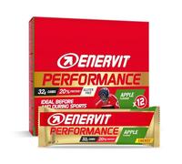 Enervit, Performance Bar Apple, Barrette Energetiche, 32g di Carboidrati, 20% di Proteine, Gusto Mela, Per Attività Sportiva di Lunga Durata ed Endurance, Senza Glutine, 12 Barrette da 60g
