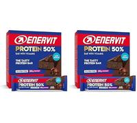 Enervit, Protein Bar 50% Dark Choco, Barrette Proteiche, 20g di Proteine, Low Sugar, con Vitamina D e B6, Gusto Cioccolato Fondente, Per il Recupero Dopo lo Sport, Senza Glutine, 12 Barrette da 40g