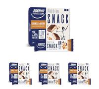 Enervit, Protein Snack con Arachidi e Caramello, Low Sugar, Ricoperta di Cioccolato al Latte, Barrette Proteiche, Ricche in Fibre, Per il Controllo del Peso, Senza Glutine, 8 Barrette da 31g