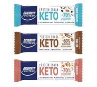 Enervit Protein Snack Keto Pack | 30 barrette da 35gr assortite nei gusti: Salted Nuts, Coco Choco Almond, Milk Cocoa