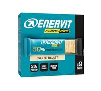 Enervit Pure-Pro Protein Bar 50% White Blast, Barretta Proteica, 28g Proteine, Per Crescita della Massa Muscolare, Post Workout, Gusto Cioccolato Bianco, Low sugar, Senza Glutine, 9 Barrette da 55g