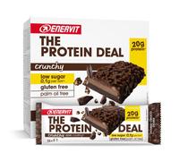 Enervit, The Protein Deal Crunchy Double Choco Storm, Barrette Proteiche Enervit, 20 Grammi di Proteine, Gusto Cioccolato Fondente, Snack Proteici Senza Glutine, Low Sugar, 12 Barrette da 55g