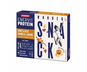 Enervit Wonder Snack Caramello e Arachidi Senza Glutine, 8 Pezzi
