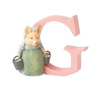 Enesco A4999 Beatrix Potter, Aunt Pettitoes Con La Lettera G, Statuetta, Multicolore, 7.8 x 3.8 x 7 cm