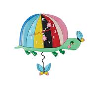 Enesco Allen Designs One Shell of a Time - Orologio da parete a pendolo scolpito con tartaruga arcobaleno, 18 cm, multicolore