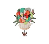 Enesco Allen Designs - Orologio da parete a pendolo a pendolo con fiori e farfalle, orologio analogico a pendolo, in resina di pietra, orologio decorativo per pareti, decorazione per la casa, orologi