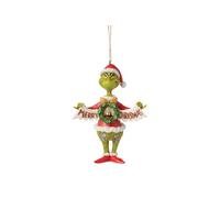 Enesco Decorazione per albero di natale, Grinch con ghirlanda "Jim Shore" 10x4xH13 cm