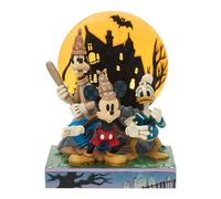 Enesco Disney Traditions by Jim Shore, statuetta di Halloween con Topolino, Paperino e Pippo che si illuminano solitario, 21 cm, multicolore