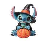 Enesco Disney Traditions by Jim Shore - Statuetta di Stitch con cappello da strega e lanterna Jack-o-Lantern, 15 cm, multicolore