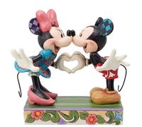 Enesco Disney Traditions by Jim Shore, statuetta di Topolino e Minnie Mouse che realizzano mani a cuore, 15 cm, multicolore