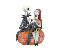 Enesco Disney Traditions Collection by Jim Shore The Nightmare Before Christmas, statuetta di Jack e Sally sulla zucca, dipinta a mano, da collezione, statuette Disney per Halloween, decorazione per