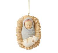 Enesco Foundations He is Born - Ornamento da appendere, 3,8 cm, multicolore