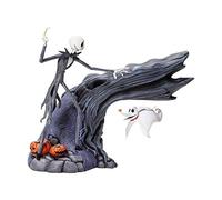 ENESCO Grand Jester Studios - Statua a LED con Scritta Nightmare Before Christmas, Motivo: Jack Skellington e Zero, 20 cm, Multicolore