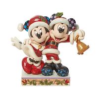 Enesco Jim Shore Disney Traditions 6013058 - Statuetta di Babbo Natale, Topolino e Minnie, 17 cm