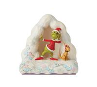 Enesco Jim Shore Dr Seuss Il Grinch e Max su Snow Mound Figurina illuminata 6 pollici multicolore