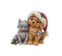 Enesco Jim Shore Heartwood Creek Gattino con cucciolo in miniatura con cappello di Babbo Natale, 10 cm, multicolore