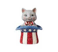 Enesco Jim Shore Heartwood Creek - Gattino patriottico con cappello a cilindro in miniatura da 9,5 cm, multicolore