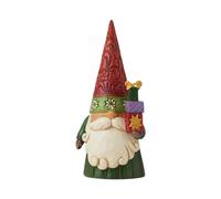 Enesco Jim Shore Heartwood Creek - Gnomo natalizio con regali, 10,5 cm