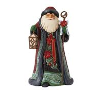 Enesco Jim Shore Heartwood Creek Holiday Manor Babbo Natale con bastone e lanterna, 25 cm, multicolore