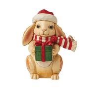 Enesco Jim Shore Heartwood Creek - Statuetta in miniatura a forma di coniglietto natalizio, 9 cm, multicolore