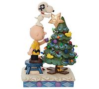 Enesco Jim Shore Peanuts Charlie Brown e Snoopy che decorano l'albero, 20 cm, multicolore