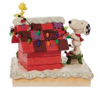 Enesco Jim Shore Peanuts Snoopy e Woodstock Decorano la casa del cane, 13 cm, multicolore