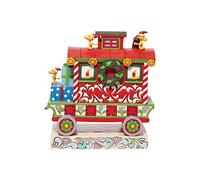 Enesco Jim Shore Peanuts Woodstock's Christmas Train Caboose Figurina, Multicolore