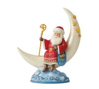 Enesco Jim Shore - Statuetta di Babbo Natale sulla luna crescente