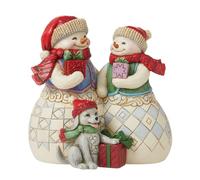 Enesco Jim Shore - Statuetta di coppia con cucciolo di neve