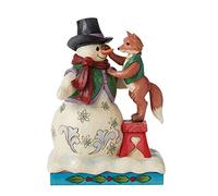 Enesco Jim Shore - Statuetta di pupazzo di neve con volpe, costruendo amicizie insieme, Heartwood Creek