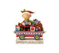 Enesco Peanuts by Jim Shore Charlie Brown - Treno natalizio, 12 cm, multicolore
