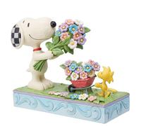 Enesco Peanuts by Jim Shore Snoopy e Woodstock - Statuina di raccolta di fiori