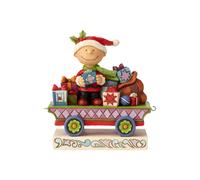 Enesco Peanuts di Jim Shore Charlie Brown Christmas Train Figurina, 4.72", multicolore
