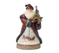 Enesco Statuina natalizia Babbo natale in resina con slitta "Jim Shore" 18x16xH28 cm