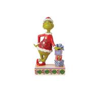 Enesco The Grinch di Jim Shore Grinch appoggiato su regali impilati