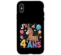 Enfant Cheval Enfant 4ans Anniversaire Garcon Fille Cheval Custodia per iPhone X/XS