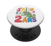 Enfant Cheval geco 2ans Anniversaire Garcon Fille lézard PopSockets PopGrip Adesivo