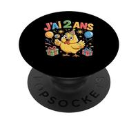 Enfant poulette Enfant 2ans Anniversaire Fille pollo PopSockets PopGrip Adesivo