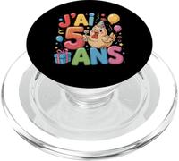 Enfant poulette Enfant 5ans Anniversaire Fille pollo PopSockets PopGrip per MagSafe