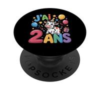 Enfant vache Enfant 2ans Anniversaire Garcon Fille Mucca PopSockets PopGrip Adesivo