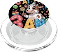 Enfant vache Enfant 3ans Anniversaire Garcon Fille Mucca PopSockets PopGrip per MagSafe