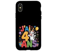 Enfant vache Enfant 4ans Anniversaire Garcon Fille Mucca Custodia per iPhone X/XS