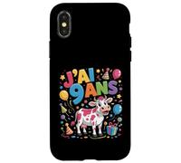 Enfant vache Enfant 9ans Anniversaire Garcon Fille Mucca Custodia per iPhone X/XS
