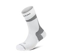 Enforma® Calzini tecnici TAPE SOCKS con tecnologia COOLMAX - Massimo comfort per corsa, trail running, sollievo dalla fascite plantare e protezione del tendine d'Achille, bianco, S/M